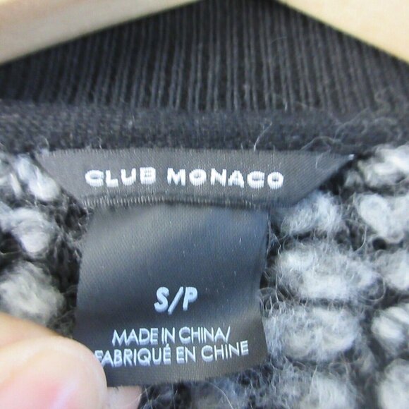 Club Monaco Women Open Cardigan Sweater S Grey Black Kimono Wool Texture 468 - Picture 3 of 7